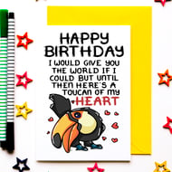 Cute Toucan Pun Birthday Card For Husband, Wife, Girlfriend, Boyfriend, Fiance