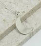 Silver Crescent Moon Pendant - Handmade Moon Necklace - Image 3