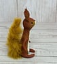 Spun Cotton Red Squirrel Miniature Art Doll - Image 6
