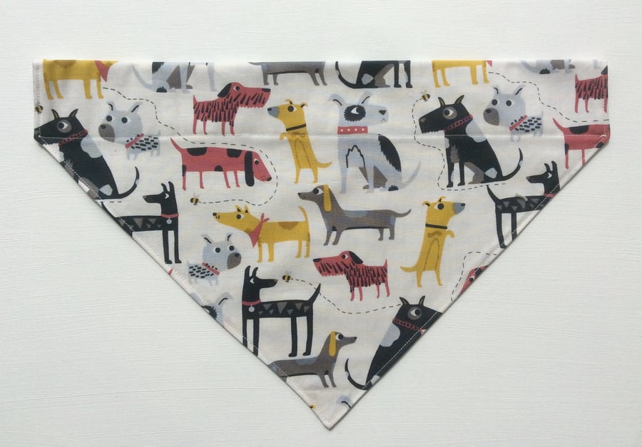 Over  the collar large dog bandana, dog fabric