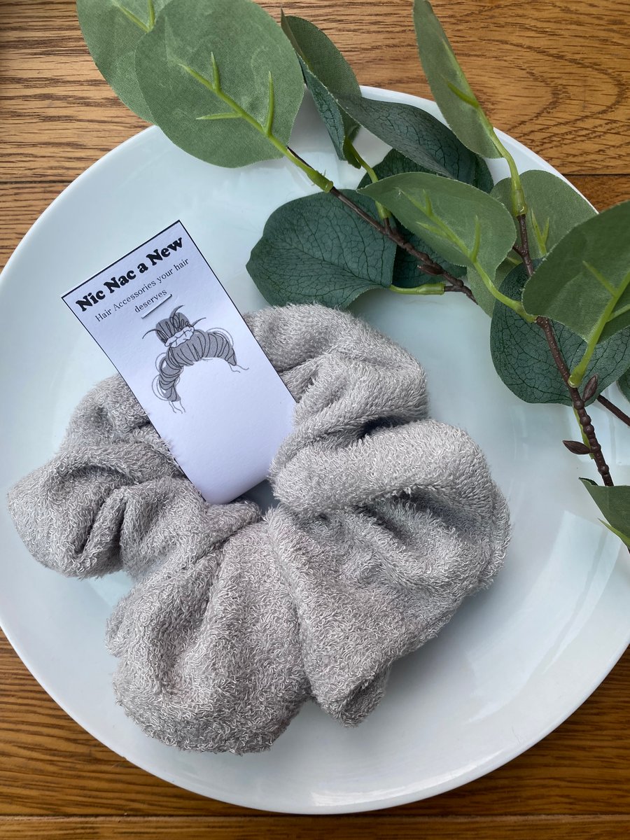 100% organic cotton Bamboo Towel Scrunchie Maxi, grey