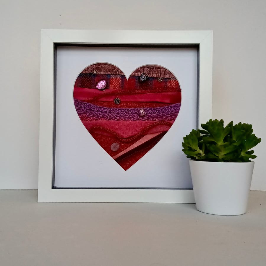 Love Heart Art 8" x 8" Purple and Pink Collage