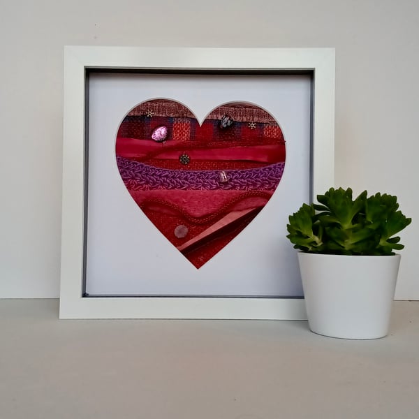 Love Heart Art 8" x 8" Purple and Pink Collage