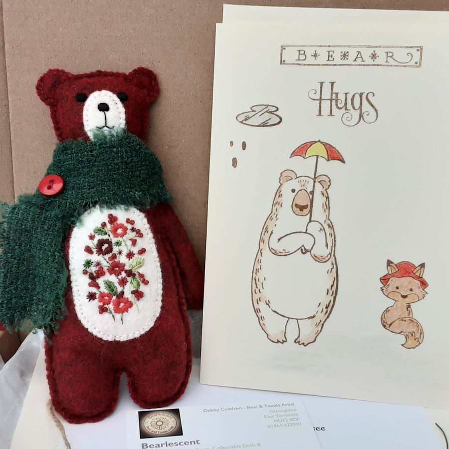 Letterbox teddy bear gift box, sending bear hugs, hug in a box gift 