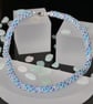 Blue, Aquamarine and Silver Netted Necklace - Image 4