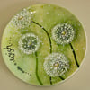 Dandelion ceramic plate 