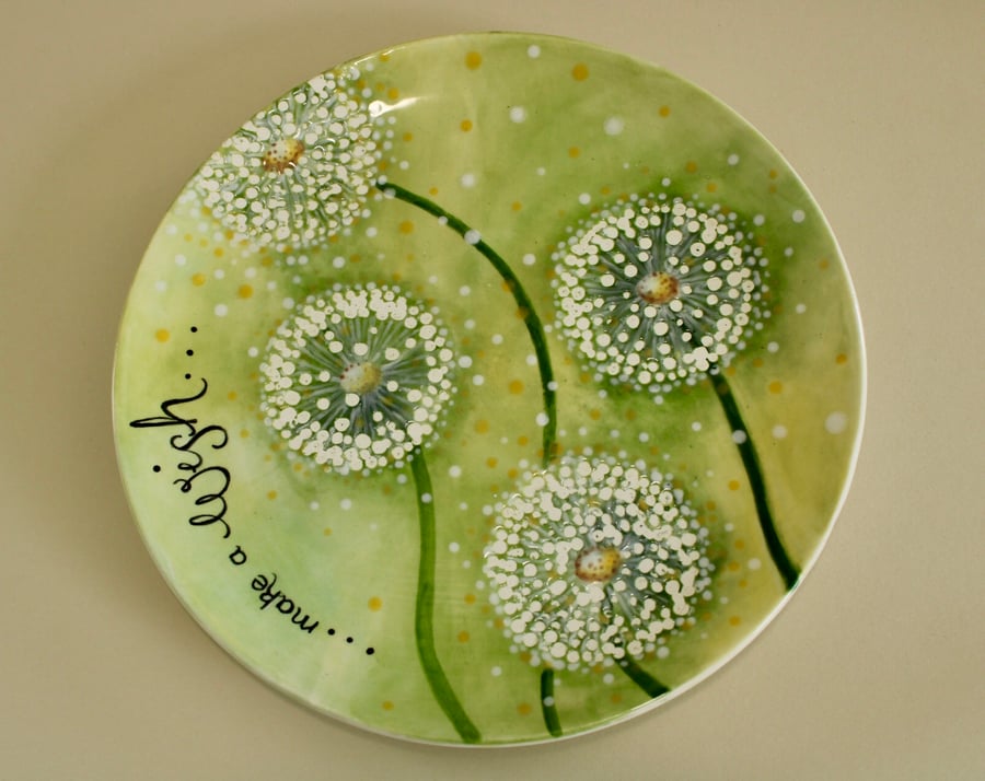 Dandelion ceramic plate 