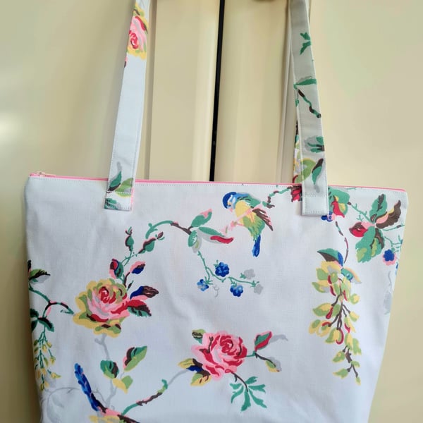 Handbag made in Cath Kidston Birds and Roses fabric