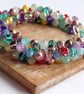 Multi Colour Glass Bead Full Cluster Bracelet - Image 1