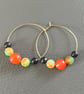 Handmade Gold Hoop Earrings with Agate