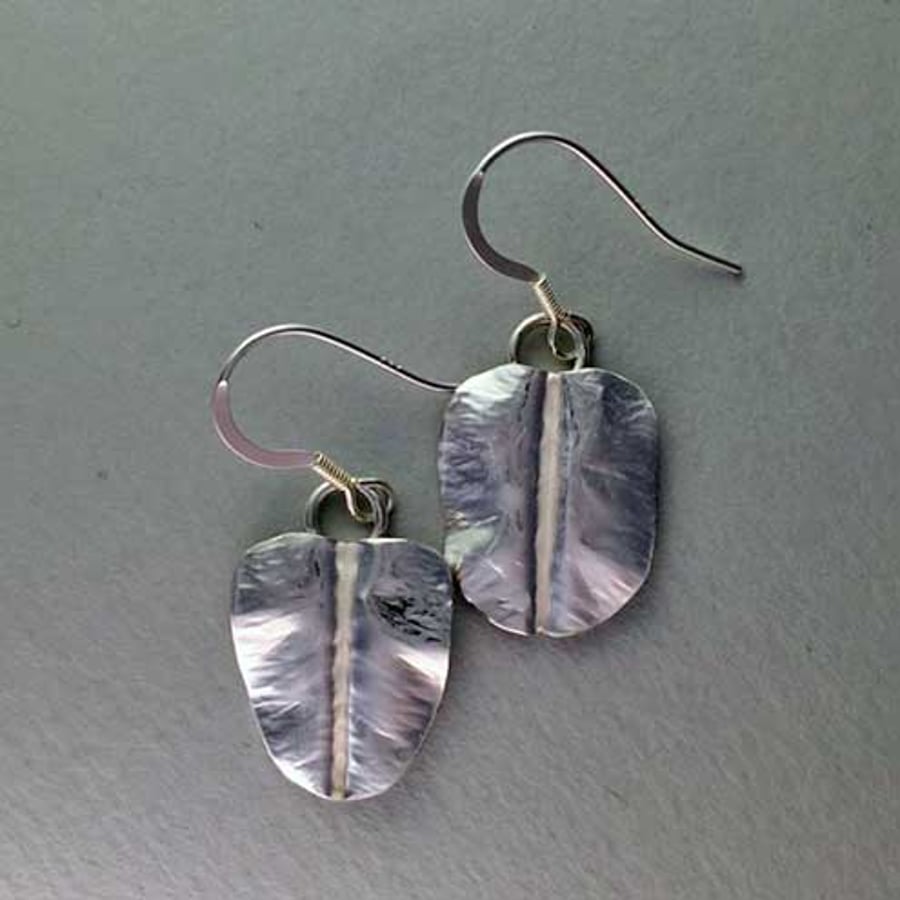 Silver Leaf earrings - leaf earrings - silver earrings