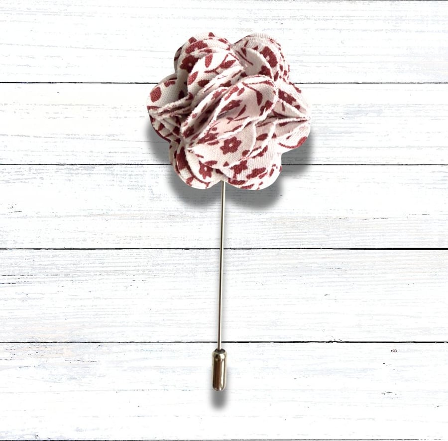 Flower Lapel Pin, White Floer, Wedding Buttonhole, Christmas Gift