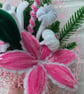 Pink & White Christmas Everlasting Flower Arrangement – Handmade - Image 4