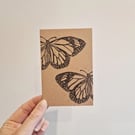 Butterfly Lino Printed Pocket Notebook