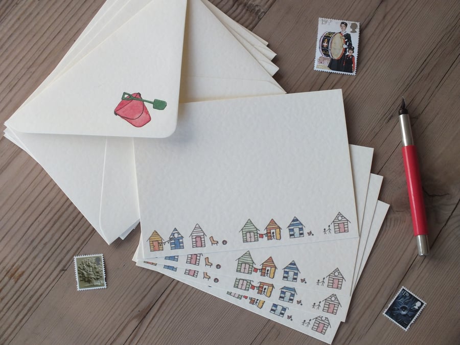 Beach Huts Correspondence Cards