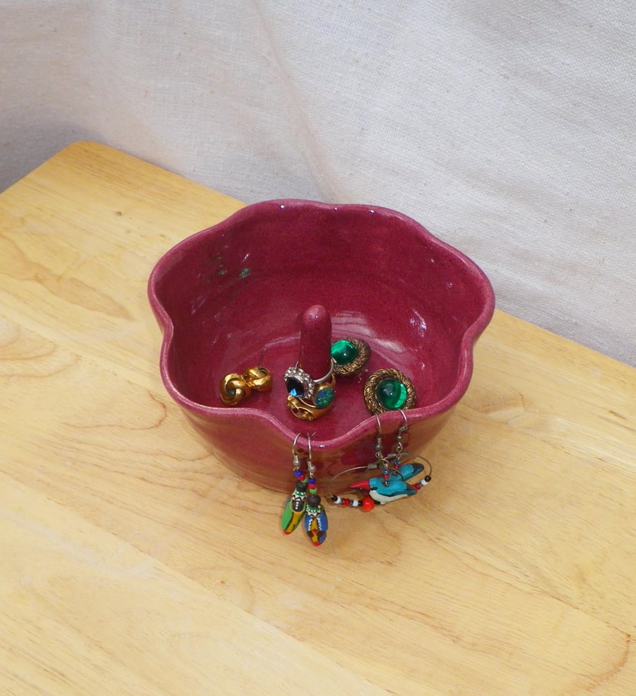 Jewellery ring earring bowl handthrown stoneware