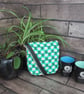 Upcycled Coffee Sack-Mini Shoulder Bag-Green floral