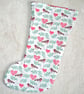 Christmas Stocking Robin Red Green Scandi Robins Xmas Stockings 14" - Image 2