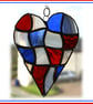 Patchwork Heart Suncatcher Stained Glass Handmade British - Image 1