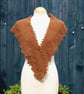 Hand knit natural coloured Alpaca scarf with beaded edging - Design S145 - Image 1