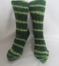 Hand-cranked Knitted Ribbed Wool Socks Size 4 to 5