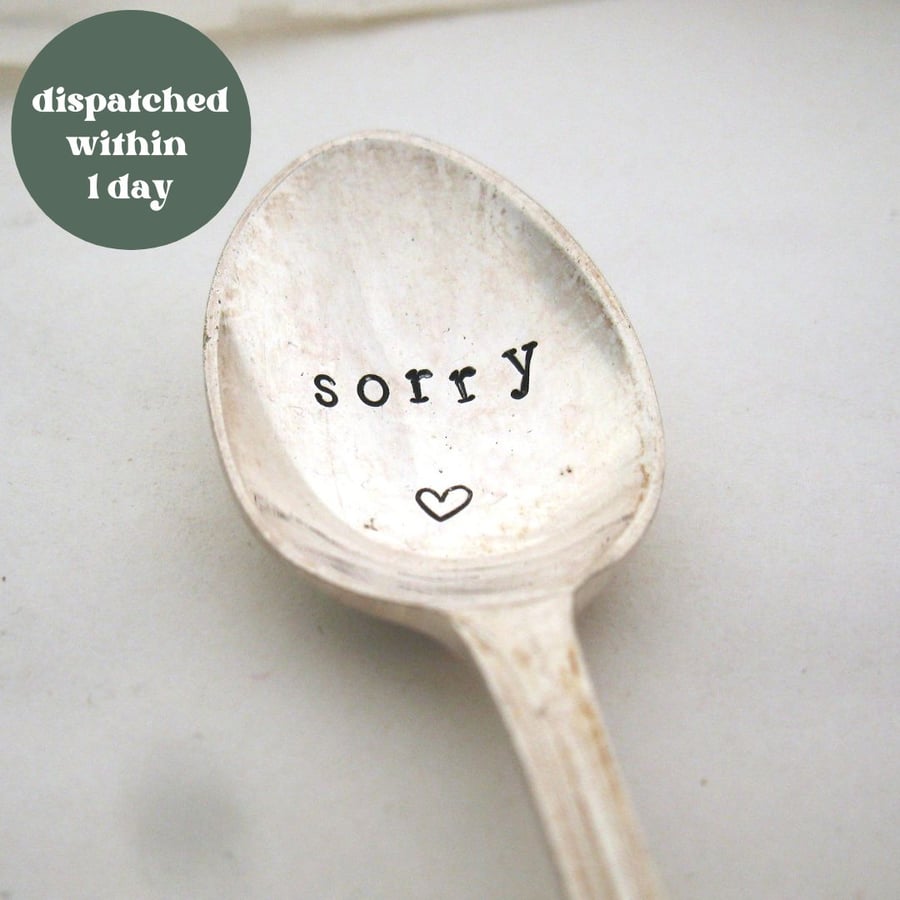 Sorry, handstamped vintage coffeespoon with heart