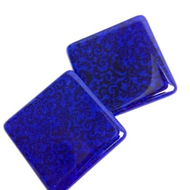 Cobalt Blue Screen Printed Coasters