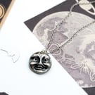 Moon Lovers Necklace - Solid Fine Recycled Silver Mini Moon Necklace, 925