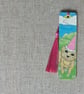 The Puppy Hand Painted Wooden Bookmark - Original Acrylic Art