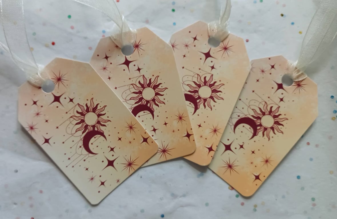 Set of 4 Celestial Gift Tags