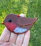 Fused glass robin Christmas tree hanging decoration - Image 2