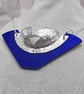 Recycled Aluminium Drink Can Base, Sparkle Blue Acrylic Shape Necklace Pendant - Image 1