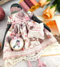 Rowan,  A  Tiny Hand Embroidered Bullfinch Folk Art Doll - Image 6