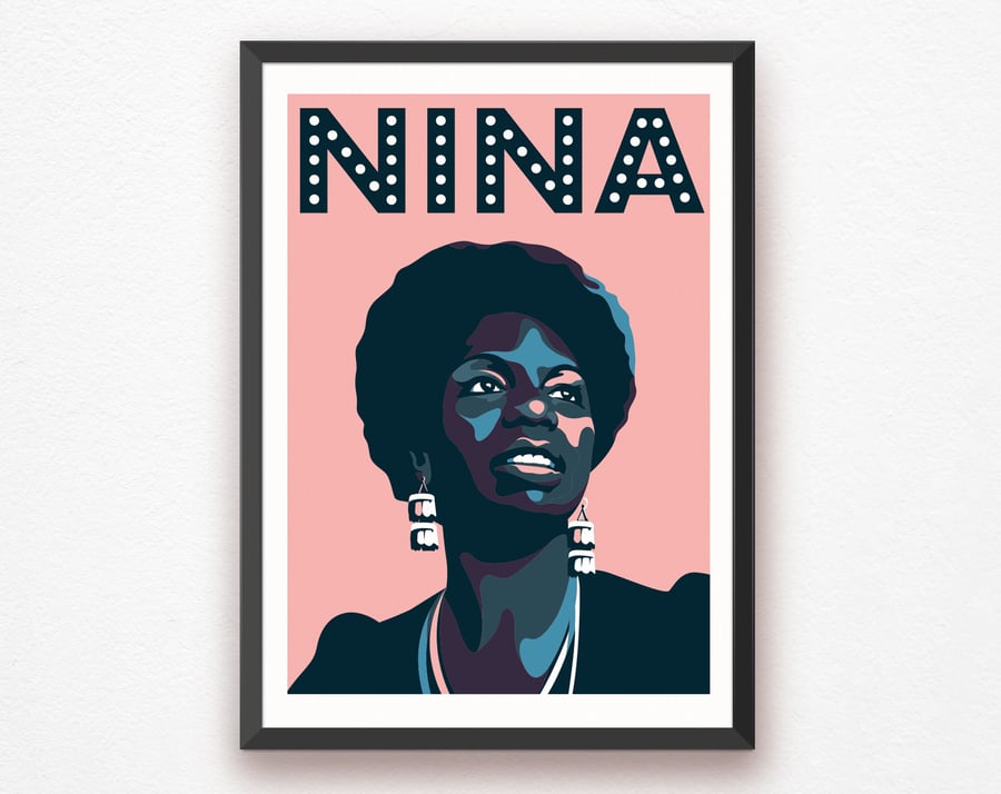 Nina Simone Wall Art, Music Icon Wall Art, Soul Legend Art Print, A3 Print