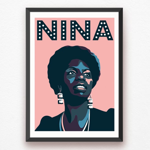Nina Simone Wall Art, Music Icon Wall Art, Soul Legend Art Print, A3 Print