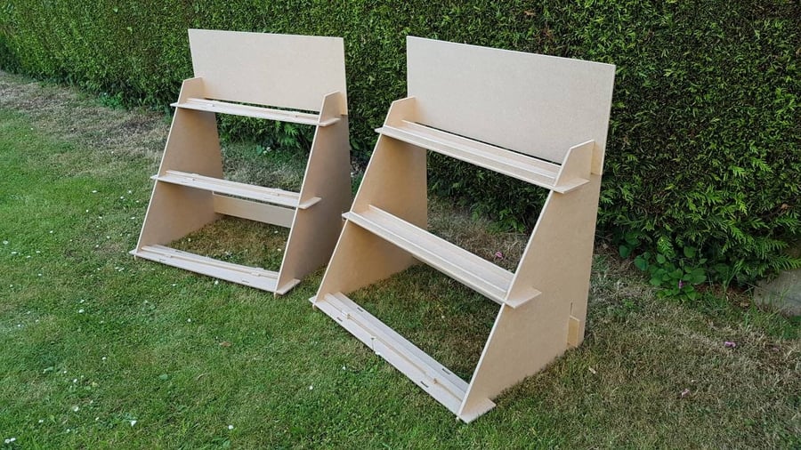 Display Stand (3 Shelf). Designed to hold large box frames, books, prints, etc.