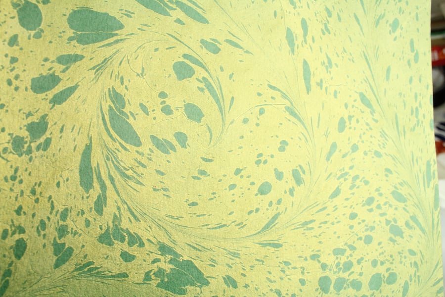 A4 Marbled card sheet for card making and die cutting green gold
