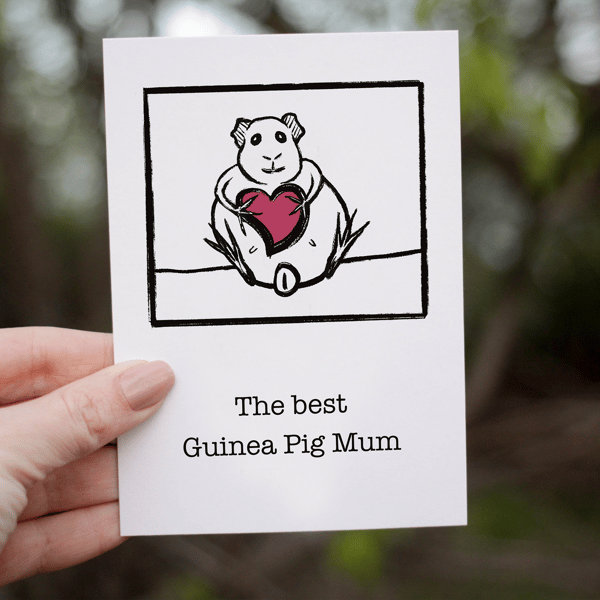 The best guinea pig Mum or Dad 6x4 card blank inside