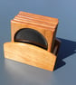 Handcrafted Cherry Wood Coasters - Set of 6 with Matching Stand - Image 4