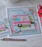Happy Birthday Pink Caravan Flowers Life's A Pitch 3D Luxury Handmade Cards - Image 1