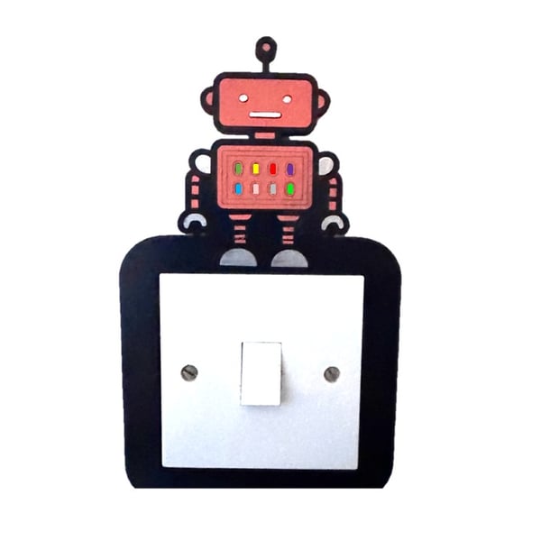 Charming Robot Light Switch Cover – Fun Kids Room Decor, Playful Home Accent Art