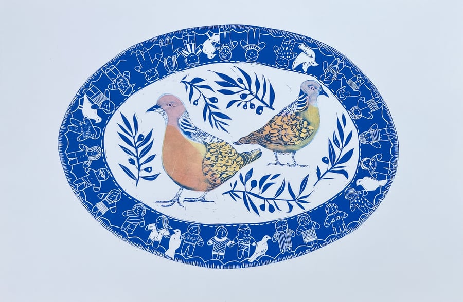 Peace Plate - Lino Cut