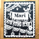 Large Bespoke Custom Personalised Handmade Banner Bunting Papercut