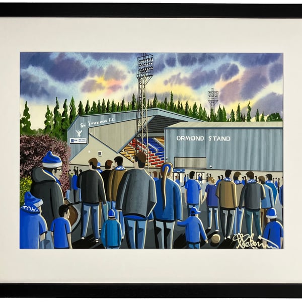 St Johnstone, Mc Diarmid Football Stadium Art Print 20" x 16" Frame Size