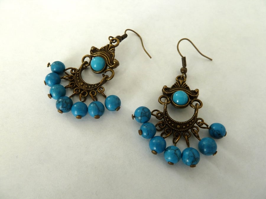 blue howlite earrings