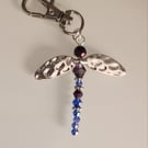 Dragonfly bag charm - Blue