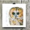 Owl Greetings Card - Art Card - owl print