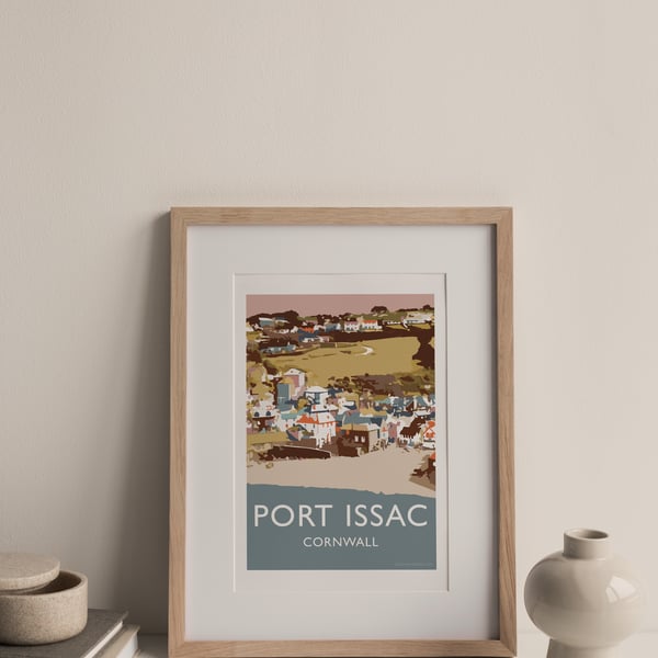 Port Issac, Cornwall Giclee Travel Print beach seascape (unframed)