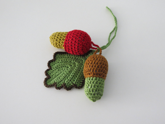Crochet Acorns- Hanging Home Decorations