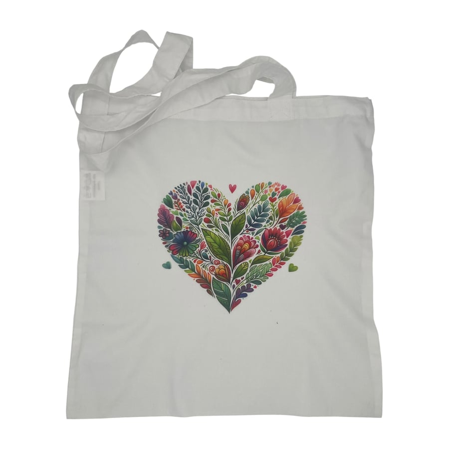 Floral Heart Tote Bag
